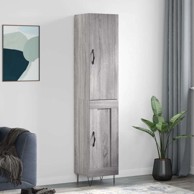 Visoka komoda siva sonome 34 5x34x180 cm od konstruiranog drva , 1 drvena vrata