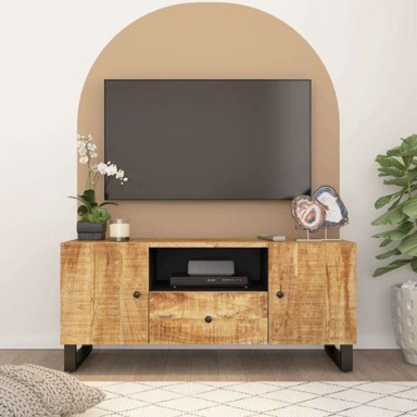 TV ormarić 105 x 33.5 x 46 cm drvo manga i konstruirano drvo, svjetlosmeđi