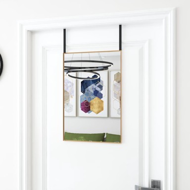Ogledalo za vrata zlatno 40x60 cm od stakla i aluminija
