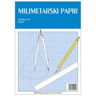 Teka-milimetarski blok, za tehničko crtanje, A4, 25 listova