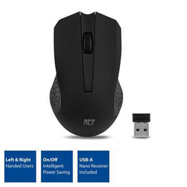 ACT Miš AC5105, bežični, 1000 DPI, crni