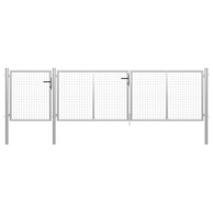 Vrtna vrata čelična 400 x 100 cm srebrna