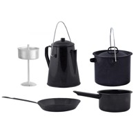ESSCHERT DESIGN Set za kuhanje na otvorenom FF215, 4 dijela, crna boja