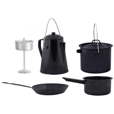 ESSCHERT DESIGN Set za kuhanje na otvorenom FF215, 4 dijela, crna boja