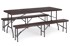 MODERNHOME Catering stol 180 cm + 2 klupe, smeđi