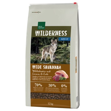 REAL NATURE Suha hrana za pse Wilderness Adult vepar, janjetina i patka 12 kg