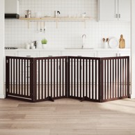 Vrata za pse s vratašcima 4 panela sklopiva 320 cm drvo topole