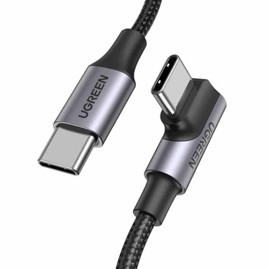 UGREEN Kutni USB kabel C na C, US334, 5 A, 100 W, 2 m, crni 