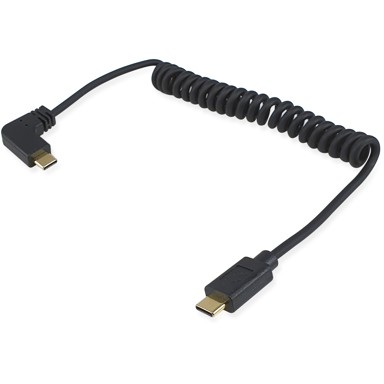 EQUIP Kabel USB-C 2.0 na USB-C, kutni, 1 m, 3A, 480 Mbps, crna