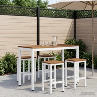 Stol za bar u vrtu 108,5 x 55 x 105 cm, prirodni i bijeli