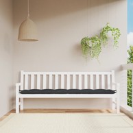 Jastuk za vrtnu klupu crni 200 x 50 x 7 cm od tkanine Oxford