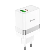HOCO Zidni punjač Starter N21, Type C + USB, QC3.0, Power Delivery, 30W, bijeli