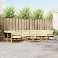 Set vanjskih sofa, 8 pcs, 79 x 79 x 37 cm, bijela i krem
