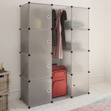Modularni ormarić s 9 odjeljaka 37 x 115 x 150 cm bijeli