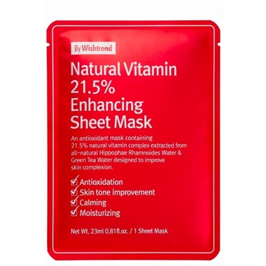 BY WISHTREND Tkaninska maska za lice Natural Vitamin 21.5 Enhancing Sheet Mask 23 ml