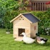 HOMESTAR Kućica za patke s 2 ulaza i 2 rampe 78 x 90 x 92 cm, prirodna i crna