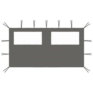 Bočni zid za sjenicu s prozorima, 400x200 cm, antracit