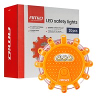 AMIO Upozoravajuće LED svjetlo AMIO-04672, 12 SMD + 3 SMD, 3xAAA, crvena, 10 kom