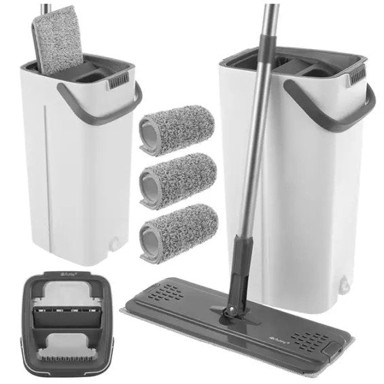 RUHHY Flat mop s dvokomornom kantom 8,5 l i 3 navlake