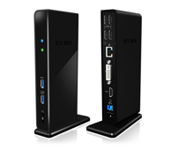ICY BOX Docking station IB-DK2241AC, 4x USB 2.0, 2x USB 3.0, HDMI, USB 3.0 5V charger, G-LAN RJ45, DVI, za laptop