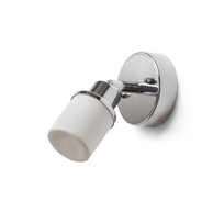 RENDL Zidna lampa, Linn I, opal staklo/krom, 230V, G9, LED, 3W, IP44, krom