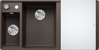 BLANCO Sudoper Axia III 6 S-F InFino, Silgranit, bazen lijevo, daska staklo, kava