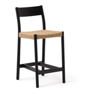 KAVE HOME Crna/u prirodnoj boji barska stolica od punog hrasta (visine sjedala 65 cm) Yalia 