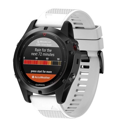 B-STRAP Silicone Acton remen za Garmin Fenix 5 / 6 / 6 Pro / 7 / 8 47mm / E, white