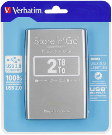 VERBATIM Vanjski tvrdi disk Store n Go 2,5 2TB USB 3.0 srebrna