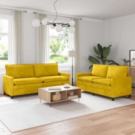 Set sofa, 2-dijelni, baršun, žuti