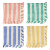 MERI MERI Laneni ubrusi u setu 4 kom Stripe Ruffle 