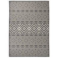 Vanjski tepih ravnog tkanja 200 x 280 cm crne pruge