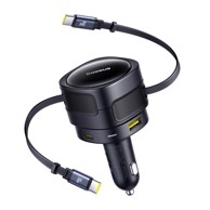 BASEUS auto punjač USB-C i USB-C, 90W, crni