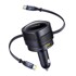 BASEUS auto punjač USB-C i USB-C, 90W, crni