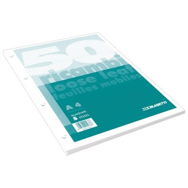 BLASETTI Blok za mapu uložni 4 rupe A4 karo 50 listova bijeli