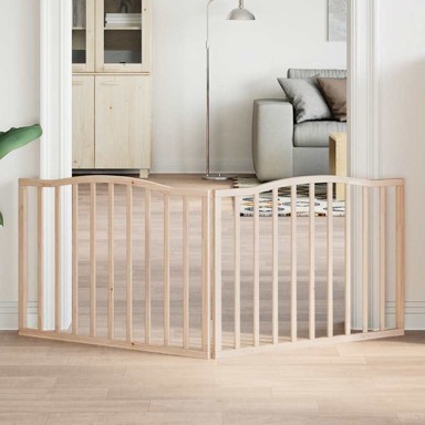 Vrata za pse s 2 panela sklopiva 160 cm od drva topole