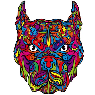 Drvene puzzle KP21944, Pitbull, veličina L