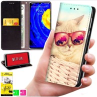 BLUEMOON Futrola tipa novčanik za Oppo A5 5G - maska tisak + zaštitno staklo 9H