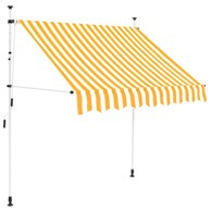 Tenda na ručno uvlačenje 200 cm žuto-bijela prugasta