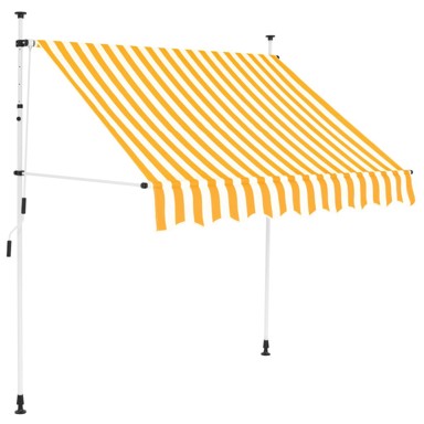 Tenda na ručno uvlačenje 200 cm žuto-bijela prugasta