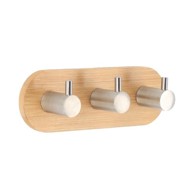 TENDANCE Kukica za ručnik s tri vješalice 3M, bambus/krom