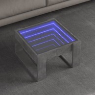 Stolić s beskonačnim LED siva boja betona 50x53x30 cm