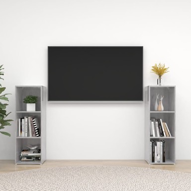 TV ormarići, 2 komada, boja betona, 107x35x37 cm, konstruiranog drva