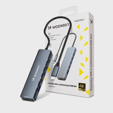 WOZINSKY USB-C čvorište WHBC10Y4S, 6-u-1, aluminijsko, sivo