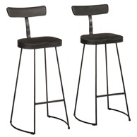 Barske stolice 2 kom 49x43x103 cm, masivno drvo boje manga, crne