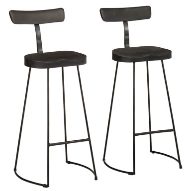 Barske stolice 2 kom 49x43x103 cm, masivno drvo boje manga, crne