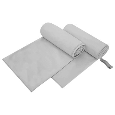 Sportski Ručnici, 2 komada, Siva 200 x 100 cm Poliester i poliamid