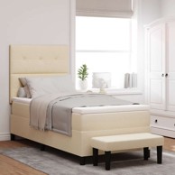 Box Spring krevet s madracem, krem, 100x200 cm