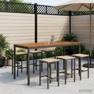 Stol za bar u vrtu 196 x 80,5 x 105 cm, prirodni i kava