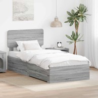 Okvir za krevet s uzglavljem 100 x 200 cm, siva sonoma